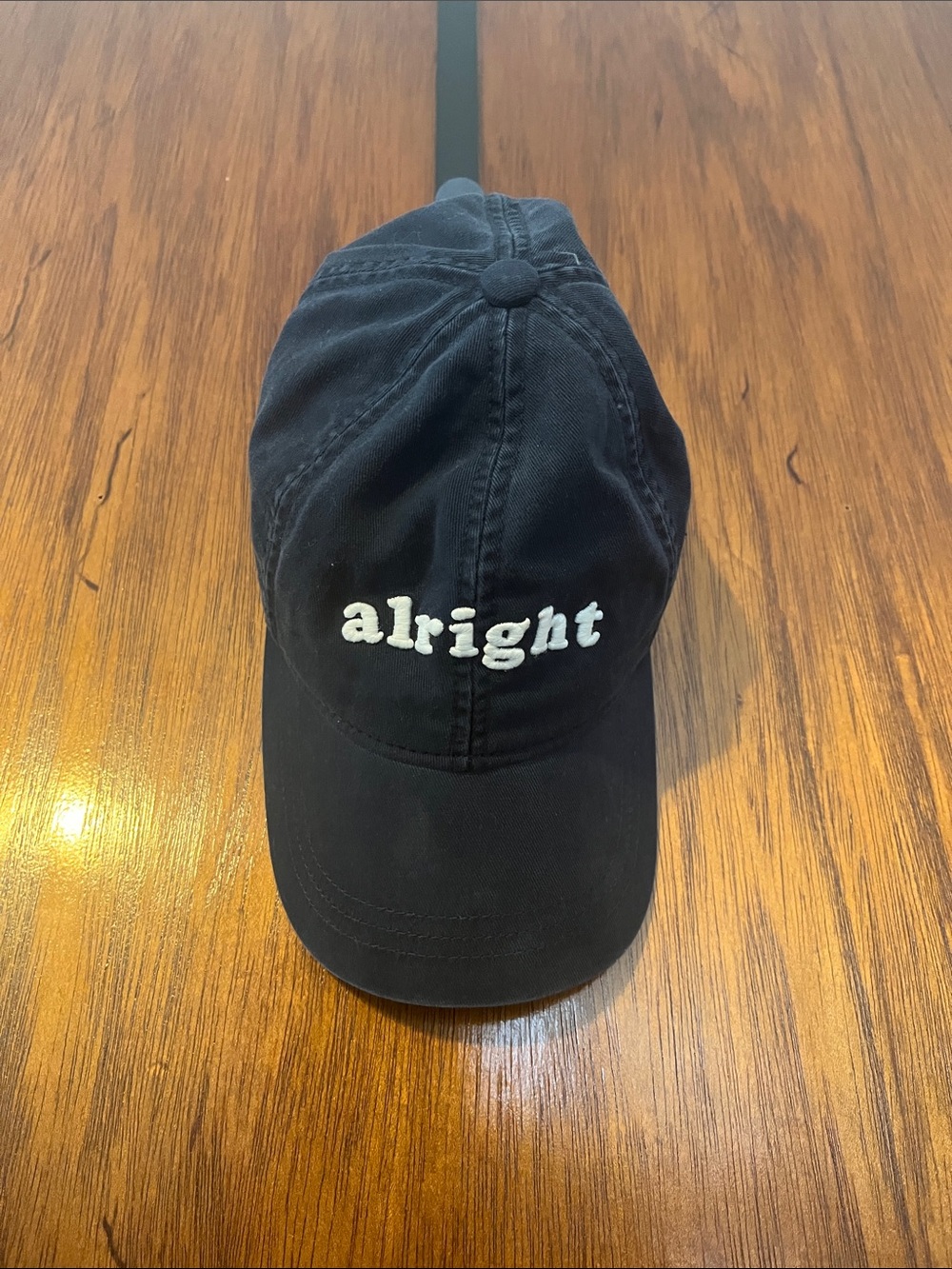 alright Embroidered Navy Blue Cotton Baseball Cap